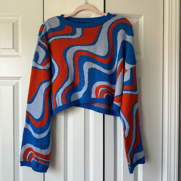 ASOS DESIGN boxy sweater in swirl pattern - Picture 6 of 9
